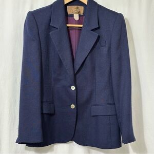 Vintage Saville Blue Blazer Classic Tailored Suit Jacket Size 12
